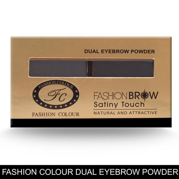 Fashion Colour Dual Eyebrow Powder, Black 001 8gm - Eye Shadow Palettes