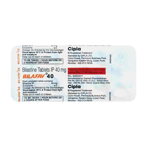 BILAFAV 40mg Tablet 10's - Allergies-Ant