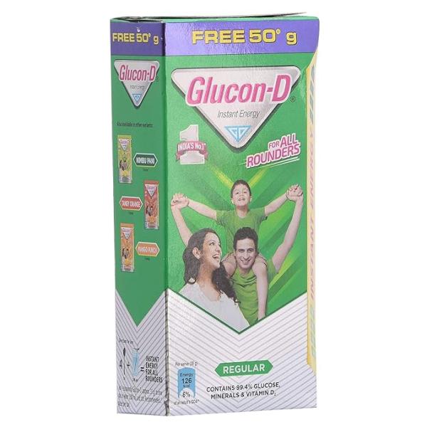 Glucon-D Instant Energy Powder - Regular (Refill) (75 gm + Free 50 gm) 125 g - Energy Drinks