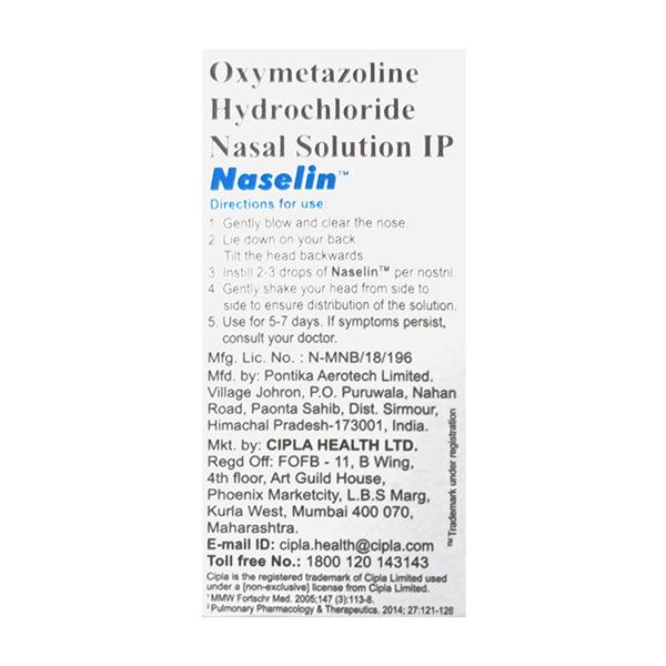 Naselin 0.05% Decongestant Nasal Solution 10 ml - Nasal Decongestion