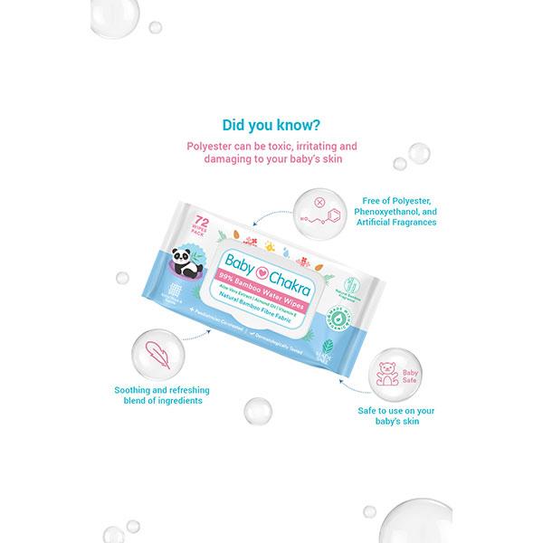 BabyChakra 99% Bamboo water wipes 72's - Diapers & Wipes