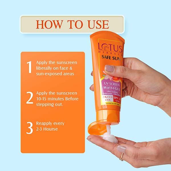 Lotus Herbals Safe Sun Uv Screen Mattegel Pa+++ Spf-50 30 Gm - Face Sunscreen