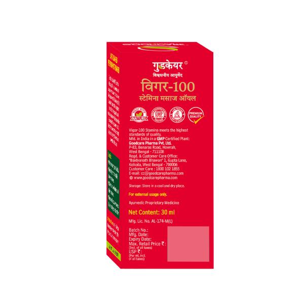 Goodcare Vigor 100 Stamina Massage Oil 30 ml - Sexual Healthcare