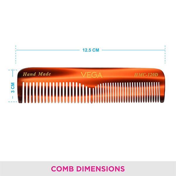 Vega Pocket Hair Comb, for Men and Women (VC2HMC-120D) 2's - Hair Combs