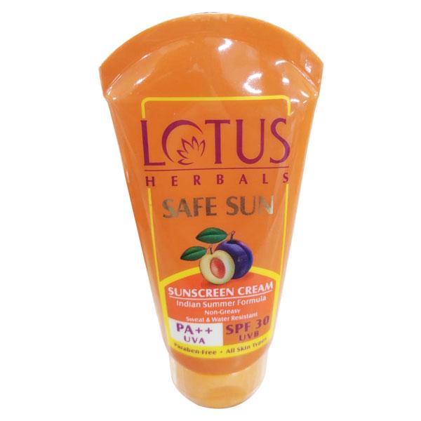 Lotus Herbals Safe Sun SPF 30 PA++ Indian Summer Sunscreen Cream 50 gm - Face Sunscreen