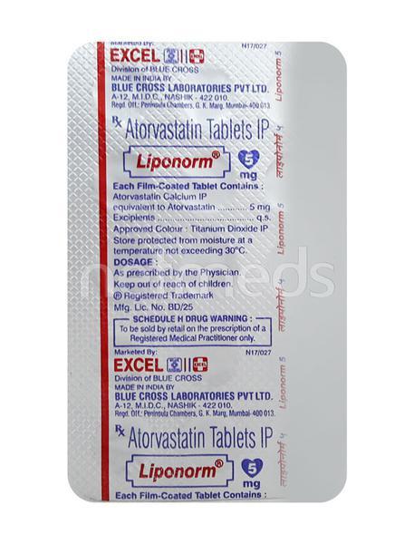 Liponorm 5mg Tablet 15'S - High Cholesterol-Dys