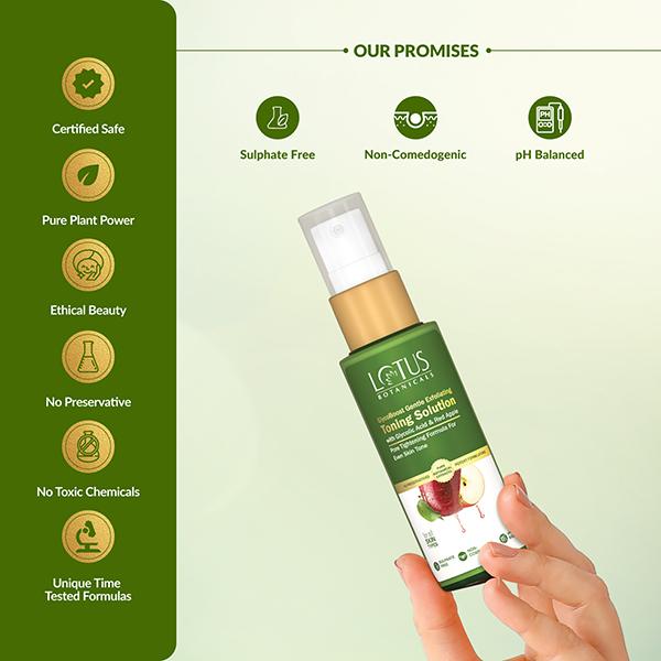 Lotus Botanicals GlycoBoost Gentle Exfoliating Toning Solution with Red Apple+Glycolic Acid 50 ml - Scrubs & Exfoliants