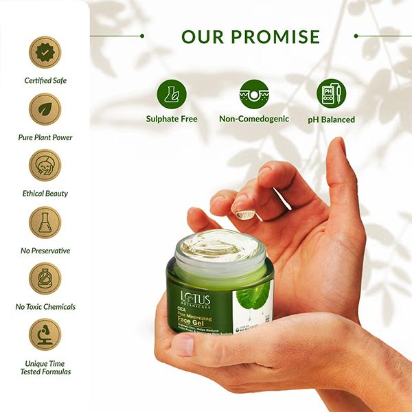 Lotus Botanicals CICA Pore Minimizing Face Gel, Minimize Acne Breakouts, All Skin Types 50 gm - Face Moisturizers