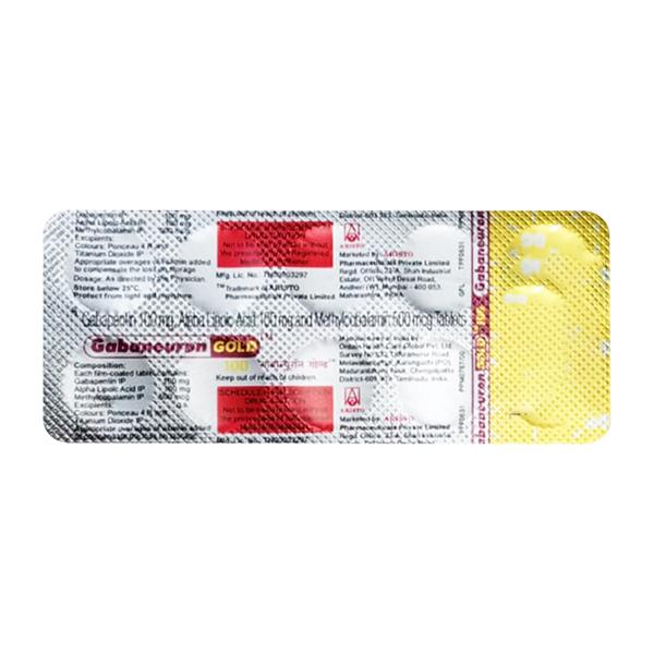 GABANEURON GOLD 100 Tablet 10's - Neuropathic Pain-Dru