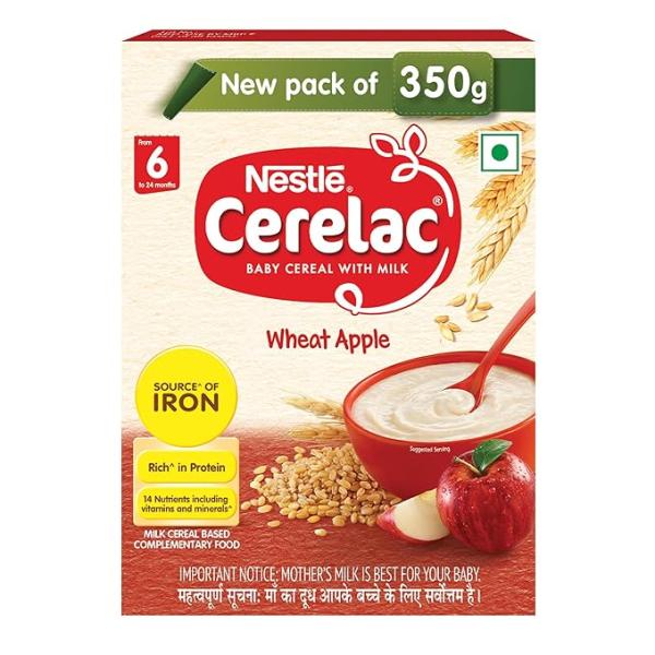 Netmeds | Nestle Cerelac Stage 1 (6 Months+) Powder 360 g - Wheat Apple (Refill Pack) 1's