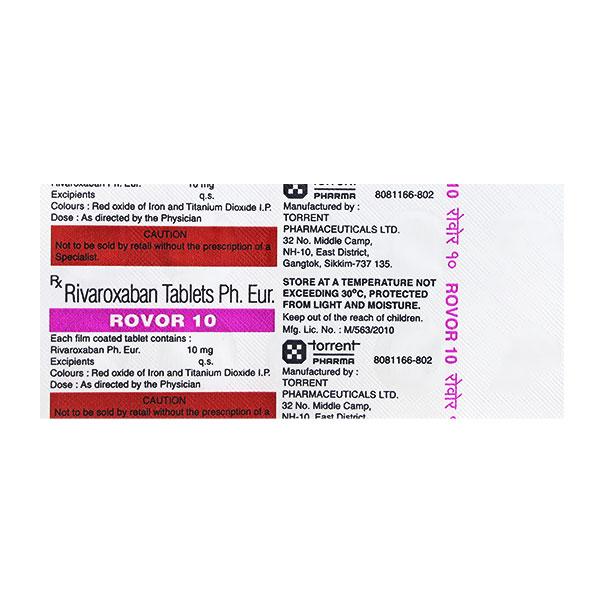 ROVOR 10 Tablet 10's - Blood Clot-Ant
