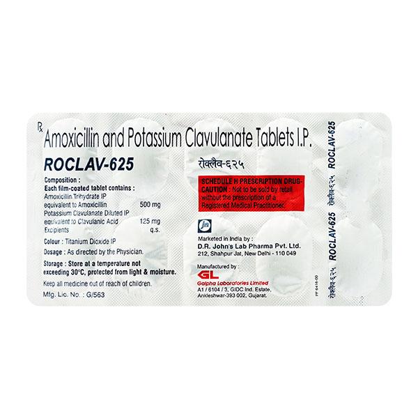 Roclav 625mg Tablet 10'S - Bacterial Infections-Pen