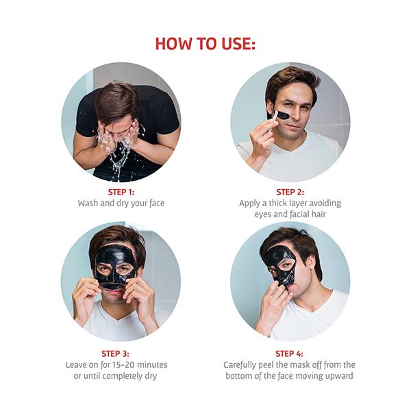 Bombay Shaving Company Charcoal Peel-Off Mask With Kaolin Clay & Tea Tree Oil For Blackhead Removal 100gm - Masks & Peels