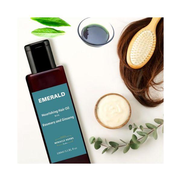 Miracle Herbs EMERALD Nourishing hair oil with rosmery and ginseng 100 ml - Massage Oils