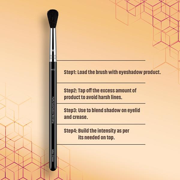 Miss Claire M12 - Fluffy Eyeshadow Blending Brush (Black) (Chrome) 1's - Eye Brush
