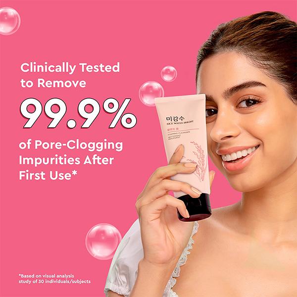 The Face Shop Rice Water Bright Foaming Cleanser- Best Korean Face Wash for Glowing Skin 150 ml - Face Wash & Cleansers