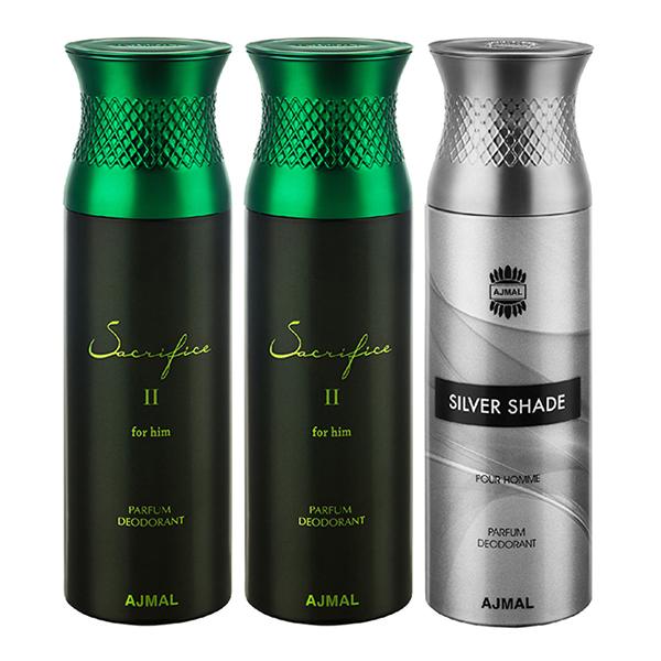 Ajmal Sacrifice II Sacrifice II Silver Shade Deodorant Spray (Pack of 3) 200 ml - Perfumes (Edt/Edp)