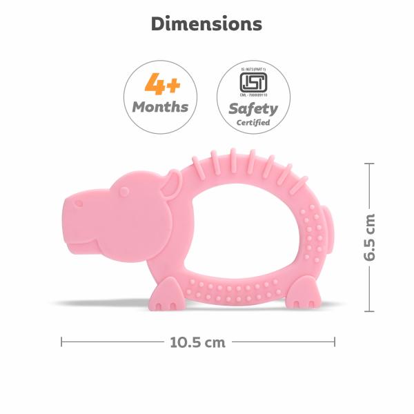 R for Rabbit Tiny Bites Safari Silicone Teether - Pink 1's - Feeding & Nursing
