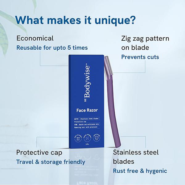 Be Bodywise Face Razor 3's - Intimate Hygiene