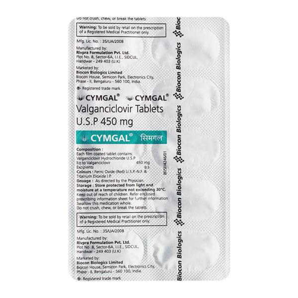 Cymgal 450mg Tablet 10'S - Viral infections-Ant