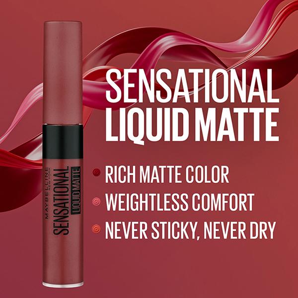 Maybelline New York Sensational Liquid Matte Lipstick, 21 Nude Nuance 7 ml - Liquid Lipsticks