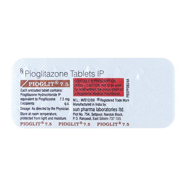 Pioglit 7.5mg Tablet 10'S - Diabetes-Ant
