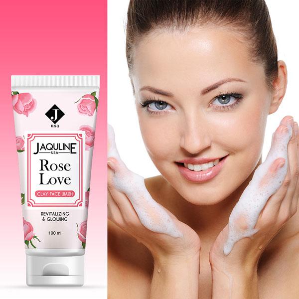 Jaquline USA Rose Love Clay Face Wash 100 ml - Face Wash & Cleansers
