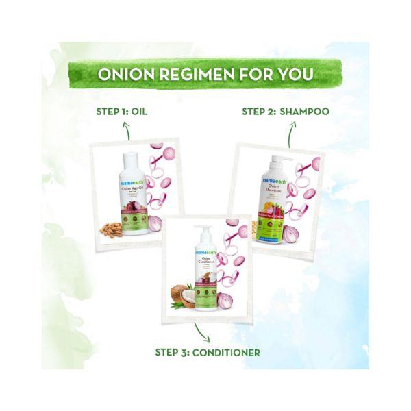 Mamaearth Onion Shampoo for Hair Fall Control with Onion & Plant Keratin 600ml - Shampoos