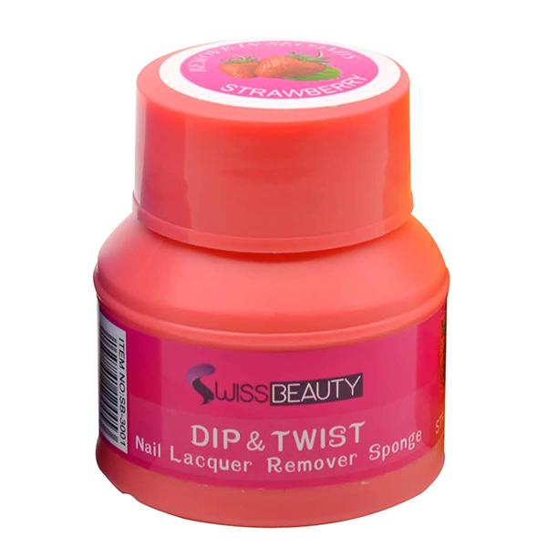 Swiss Beauty Dip & Twist Nail Lacquer Remover Sponge - Strawberry 30 ml - Nail Polish Remover