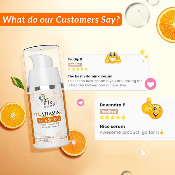 Fixderma 17% Vitamin C Face Serum 15 gm - Face Creams