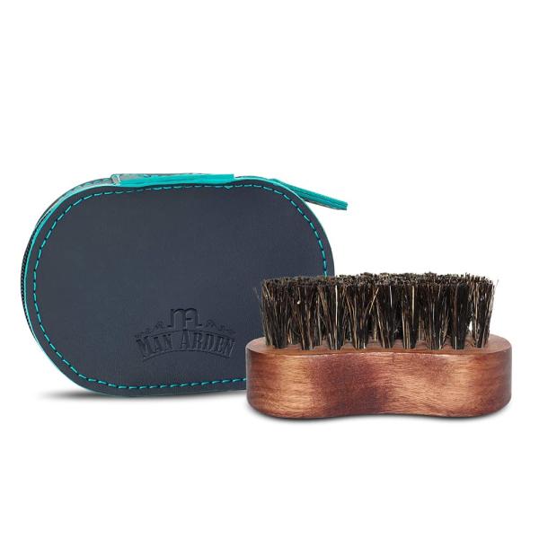Netmeds | Man Arden Boar Bristle Beard Brush with Leather Pouch 1's