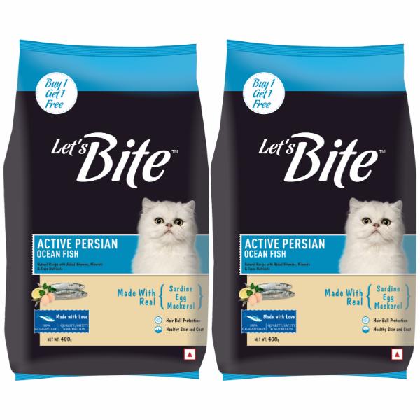 Netmeds | Let's Bite Active Persian Adult Cat Food 400g (Buy 1 Get 1 Free) 1's