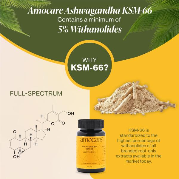 Amocare Ashwagandha KSM-66 Capsule 60's - Sexual Care