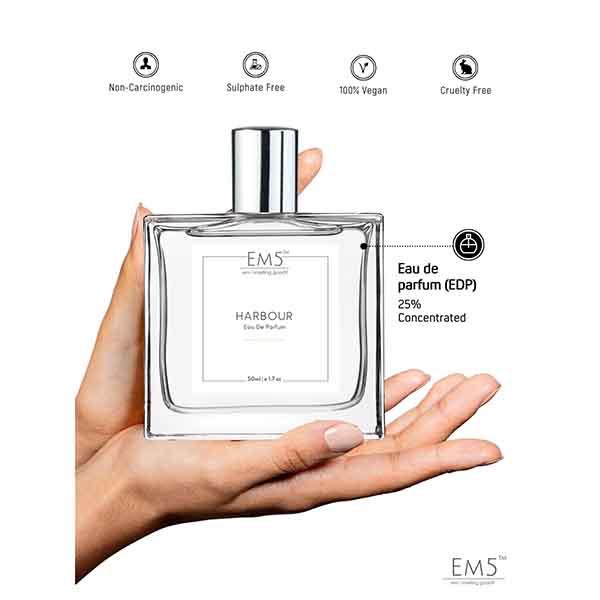EM5 Harbour Perfume for Men - Eau De Parfum Spray, Fruity Fresh Tropical 50 ml - Men Perfumes (Edt/Edp)