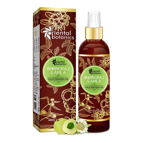 Oriental Botanics Bhringraj & Amla Cold pressed Oil 200 ml - Massage Oils