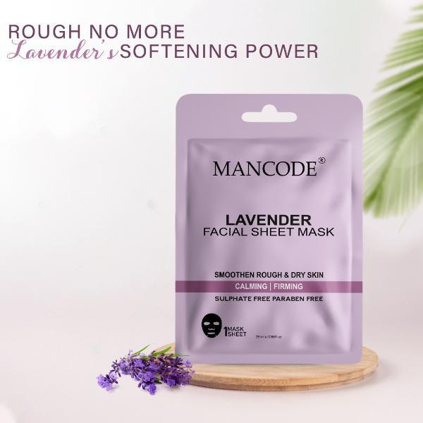 Mancode Lavender Facial Sheet Mask For All Skin Types 25 gm - Face Mask