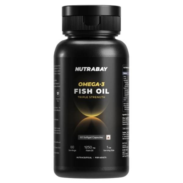 Netmeds | Nutrabay Omega 3 Fish Oil Triple Strength 1250mg Capsule 60 s
