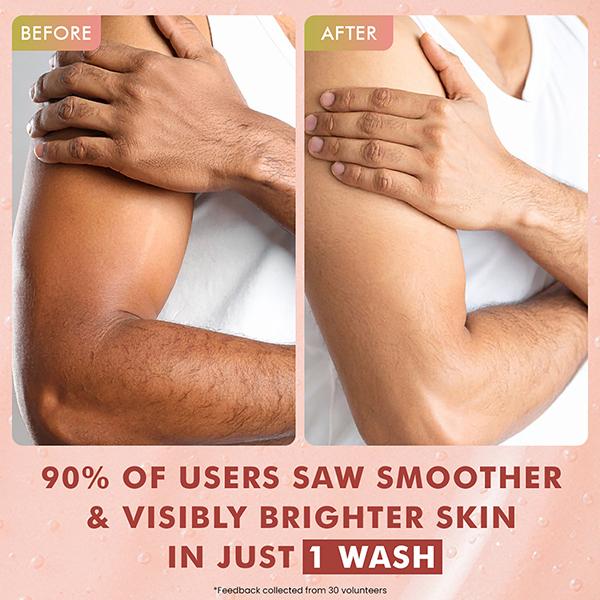 MCaffeine 1% Glycolic Acid Detan Body Wash, 5% Niacinamide-Kojic Acid Reduces Dark Spots & Brightens 300 ml - Shower Gels & Body Wash