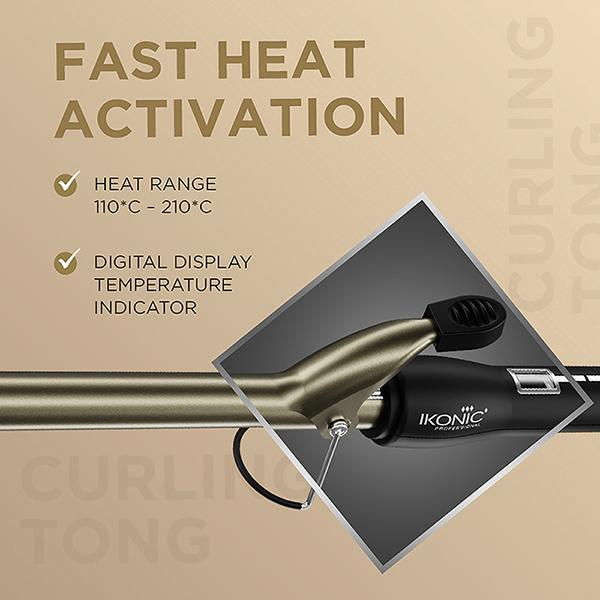 Ikonic Professional CT22 Curling Tong - Black - Rollers & Curlers