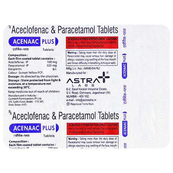 ACENAAC PLUS Tablet 10's - Pain relief-Nsa
