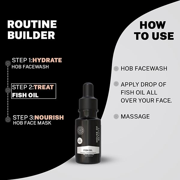 House of Beauty Super Boost Fishy Oil-Dry & Mature Skin For Hydration & Glow with Omega-3 10ml - Face Oils