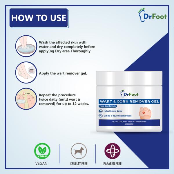 Dr Foot Wart & Corn Remover Gel 50 gm - Foot Creams & Lotions