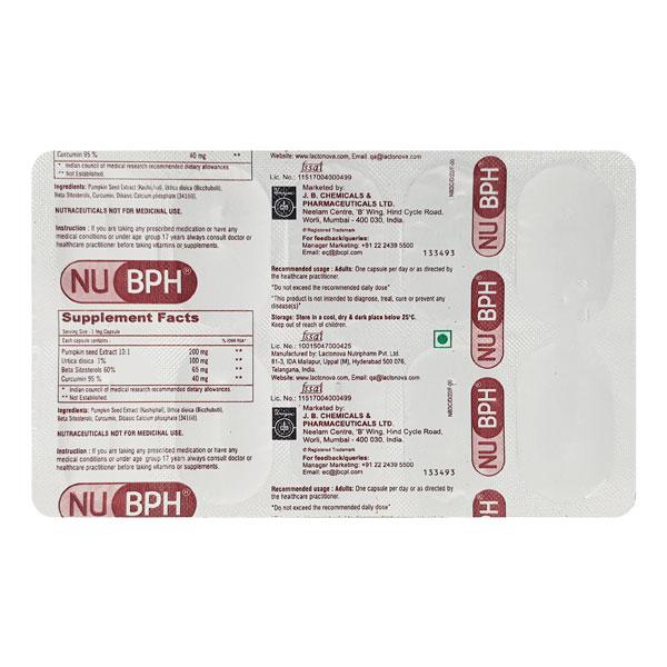 NU Bph (Veg) Capsule 10'S - Bladder And Prostate Disorders-Dru