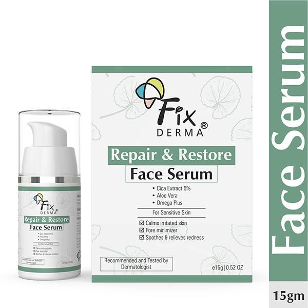 Netmeds | Fixderma 5 Percent Cica Extract Repair and Restore Face Serum for Sensitive Skin 15 gm