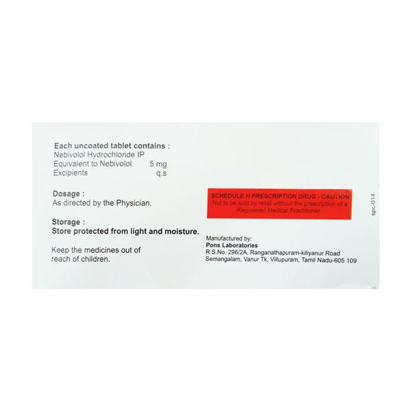 NEBIBETA 5 Tablet 15's - Hypertension-Bet