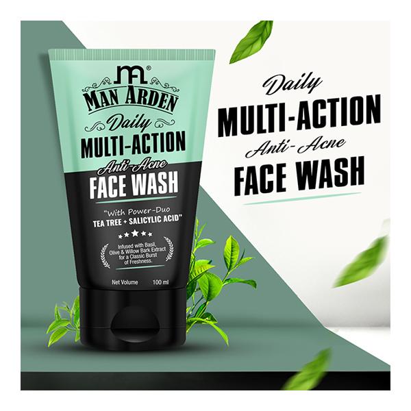 Man Arden Daily Multi-Action Anti-Acne Face Wash 100 ml - Face Washes