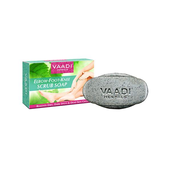 Netmeds | Vaadi Herbals Removes Dirt, Dark Spots & Dead Skin Cells Scrub Soap - Elbow-Foot-Knee 75gm