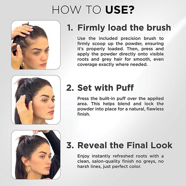 Thick Fiber Root Touch Up Powder - Black 4 gm - Clays & Mousses