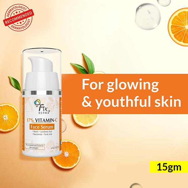 Fixderma 17% Vitamin C Face Serum 15 gm - Face Creams