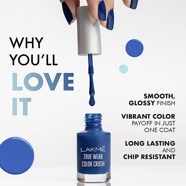 Lakme True Wear Color Crush Nail Polish, Long Lasting & Vibrant Nail Paint, 403, 6ml - Nail Polish